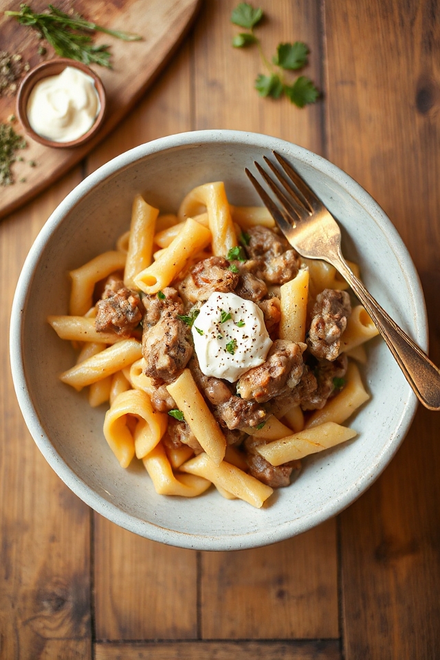 beef stroganoff pasta recipe