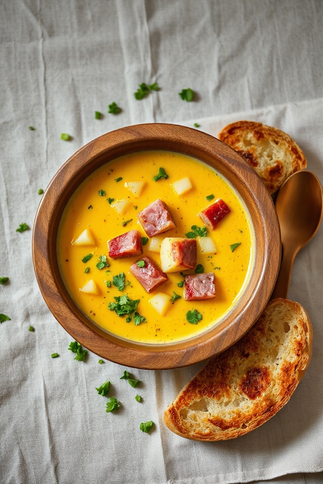 cheesy ham potato soup