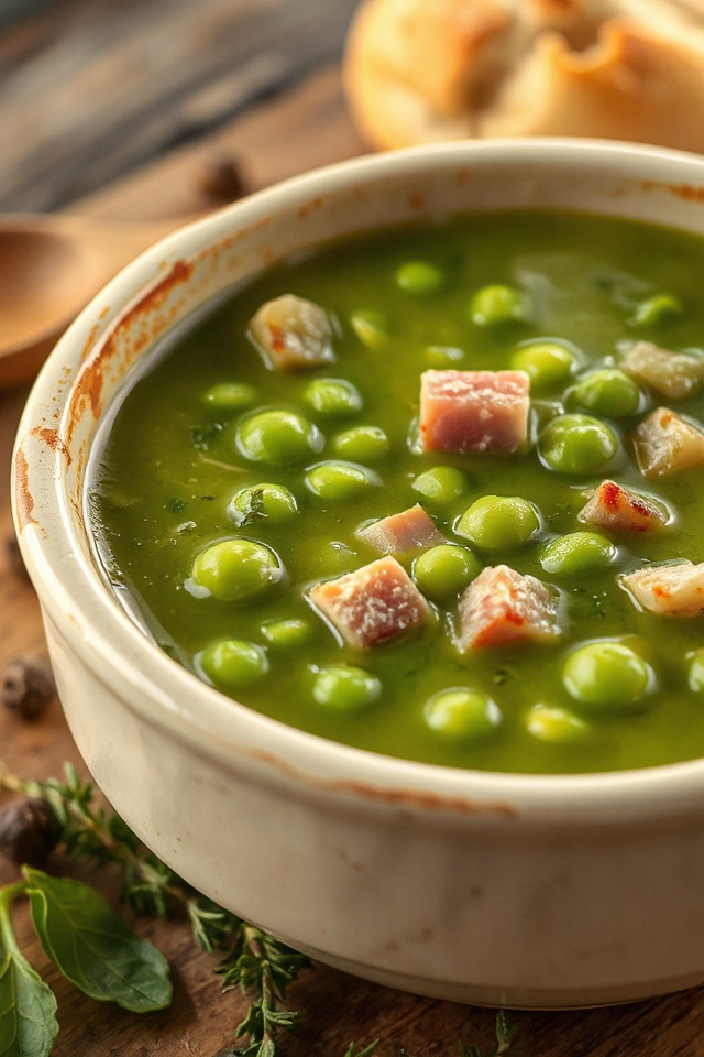 comforting pea and ham soup