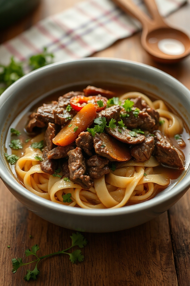 cozy beef noodle comfort
