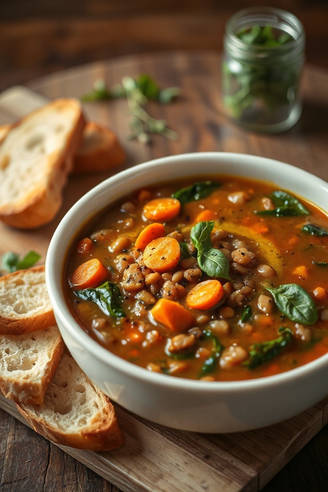 cozy pressure cooker lentil soup
