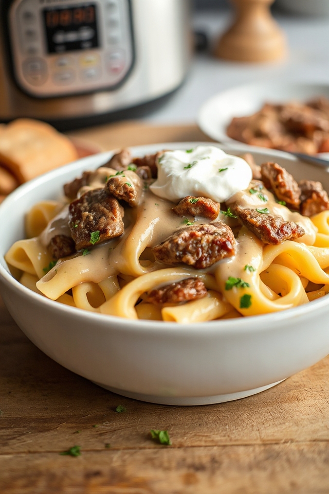 creamy beef stroganoff pasta