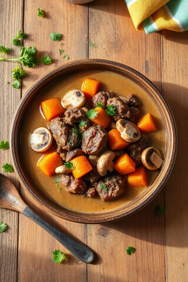 golden mushroom beef stew