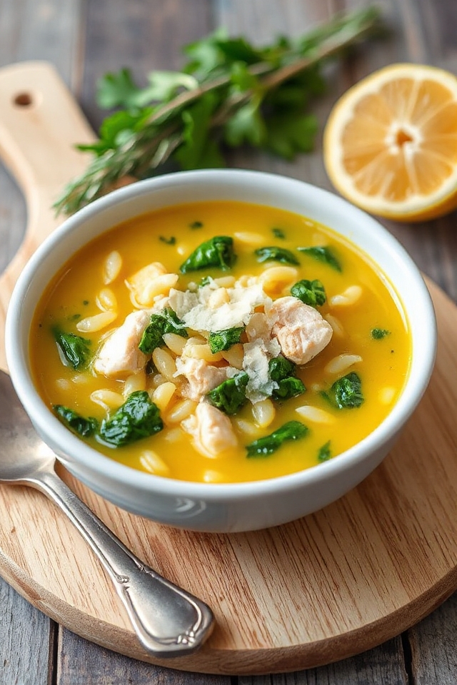 lemon chicken orzo soup