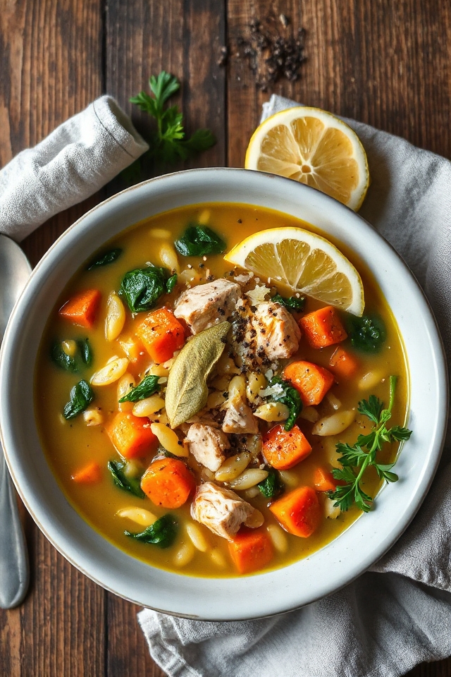 lemon chicken orzo soup