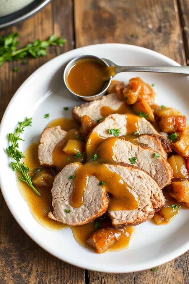 pork with tarragon gravy
