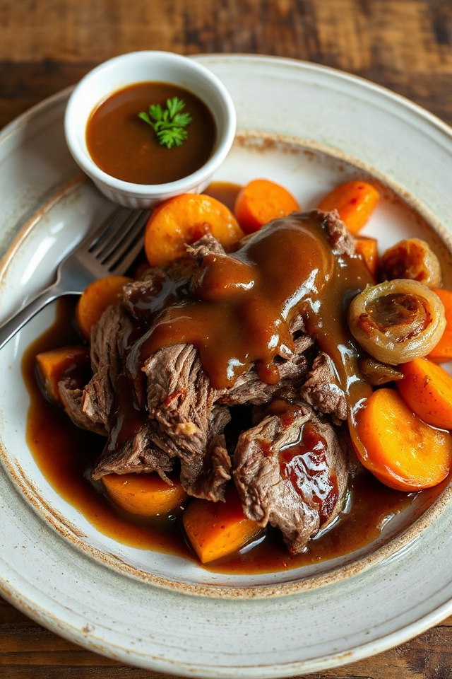 pressure cooked pot roast preparation