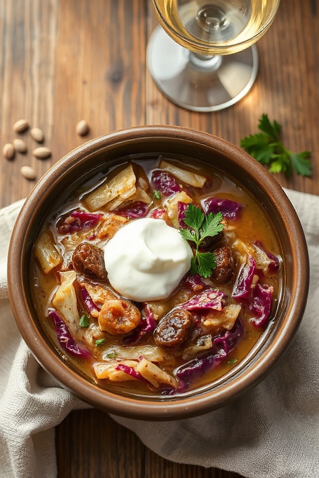 sweet and sour cabbage soup