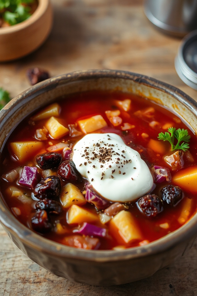 sweet and sour cabbage soup