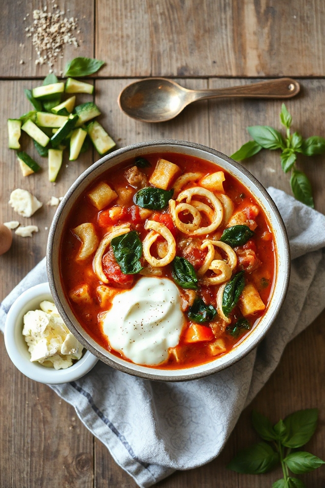 turkey vegetable lasagna soup